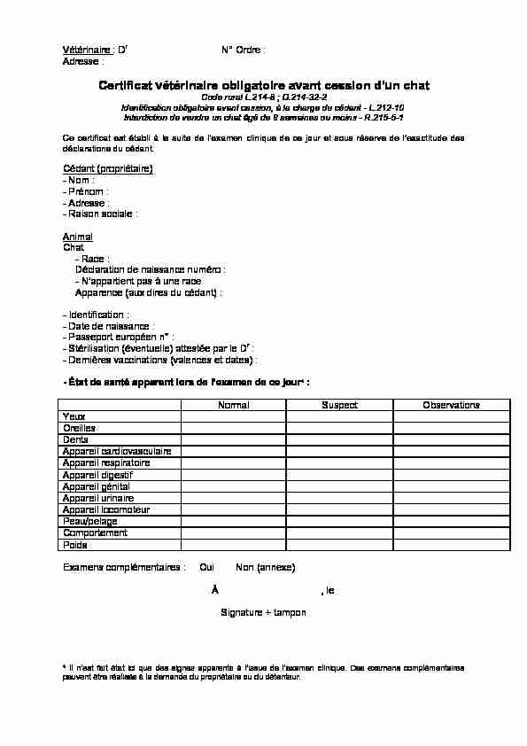 [PDF] annexe certificat_veterinaire_cession_chat_CD (1) - Le Point