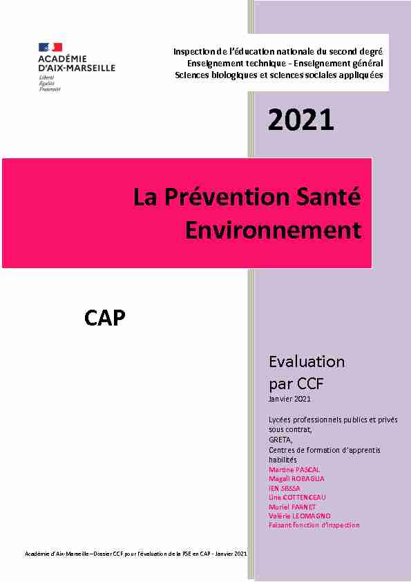 [PDF] CCF pour lévaluation de la PSE en CAP - Janvier 2021