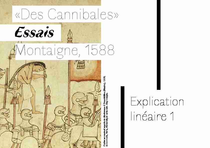 «Des Cannibales» Essais Montaigne 1588