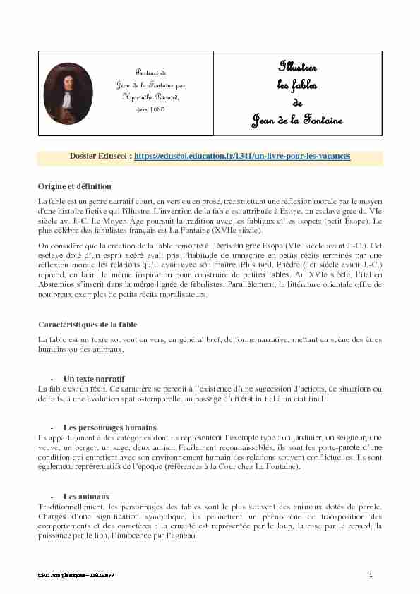 [PDF] Illustrer les fables de Jean de la Fontaine - Lezart 77