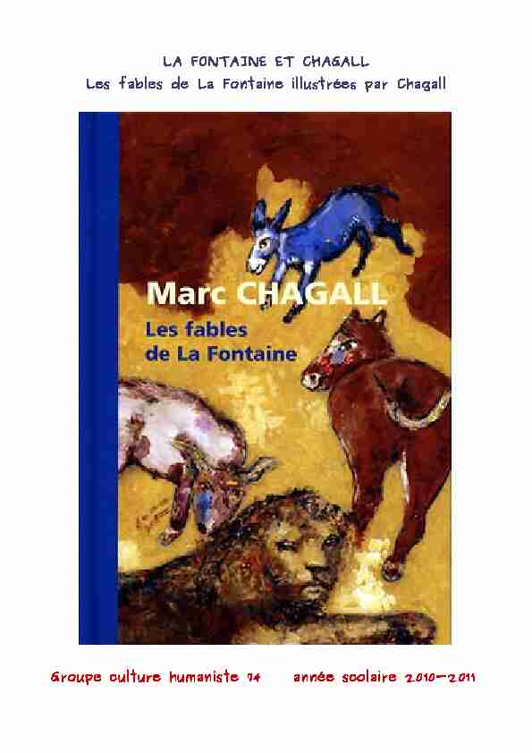 LA FONTAINE ET CHAGALL Les fables de La Fontaine illustrées