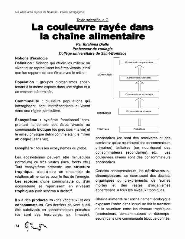 [PDF] La couleuvre rayée dans la chaîne alimentaire - Les couleuvres