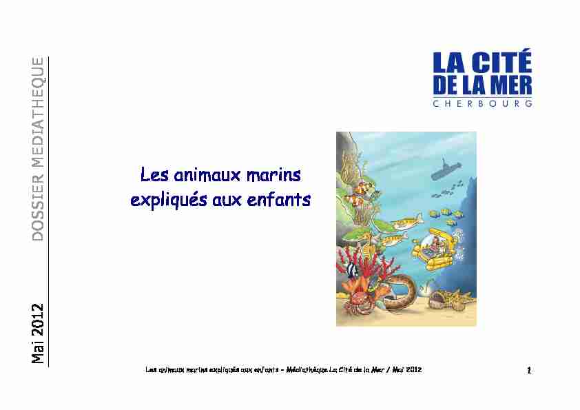 Les animaux marins expliqués aux enfants – Médiathèque La Cité