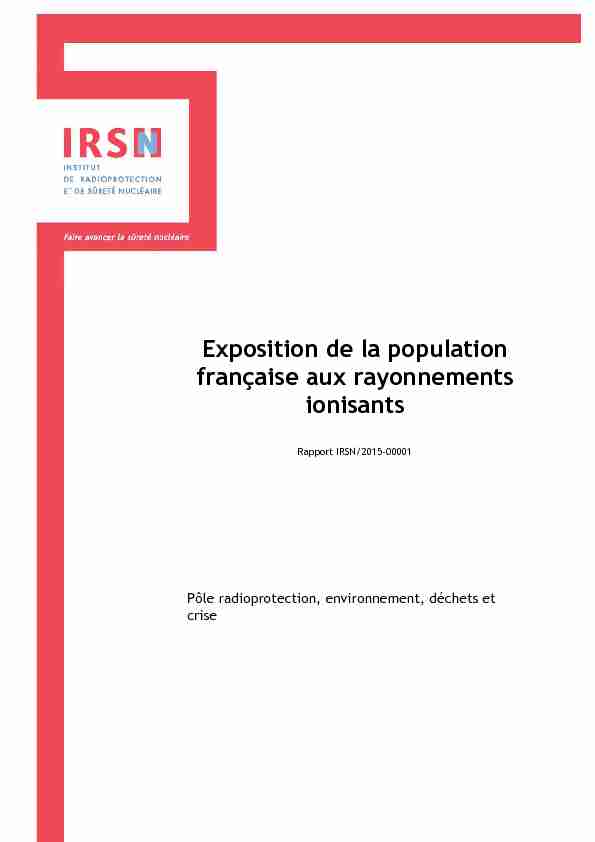 Rapport IRSN 2015-00001 - Exposition de la population française