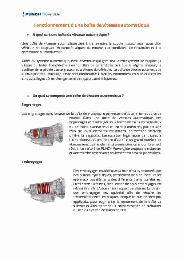[PDF] Fonctionnement dune boîte de vitesses automatique - PUNCH