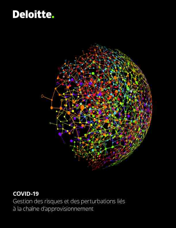 COVID-19 - Gestion des risques et des perturbations liés à la chaîne