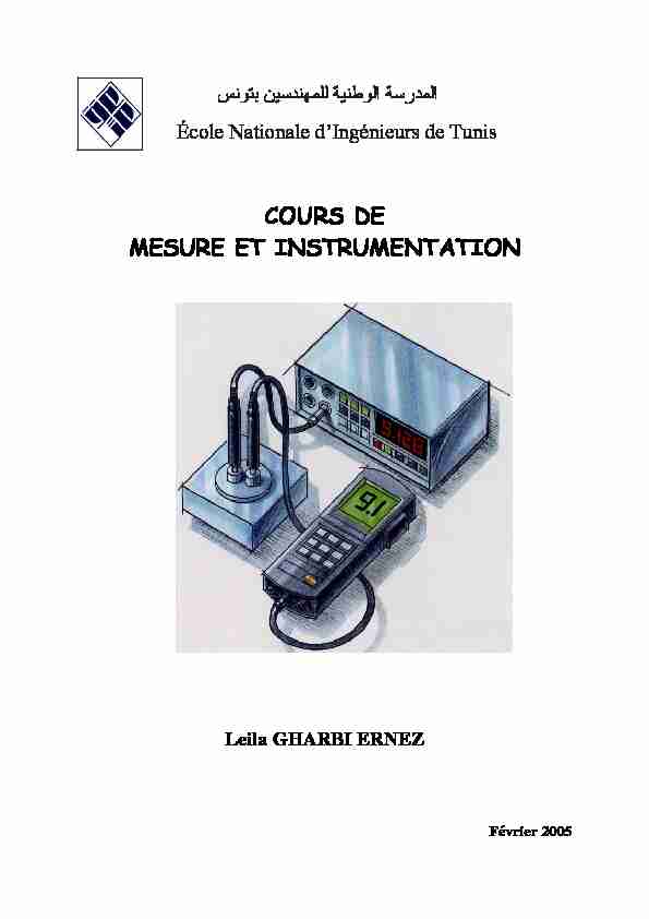 [PDF] COURS DE MESURE ET INSTRUMENTATION - ENIT