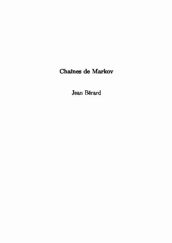 [PDF] Chaînes de Markov - Institut Camille Jordan