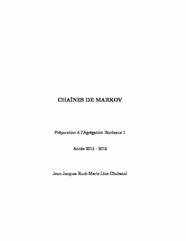 [PDF] CHAÎNES DE MARKOV - Institut de Mathématiques de Bordeaux