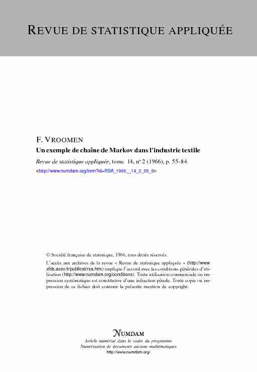 [PDF] Un exemple de chaîne de Markov dans lindustrie textile - Numdam