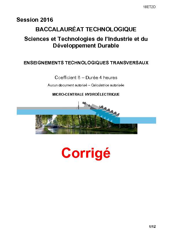 [PDF] Corrigé STI2D NC Nov 2016 - Eduscol