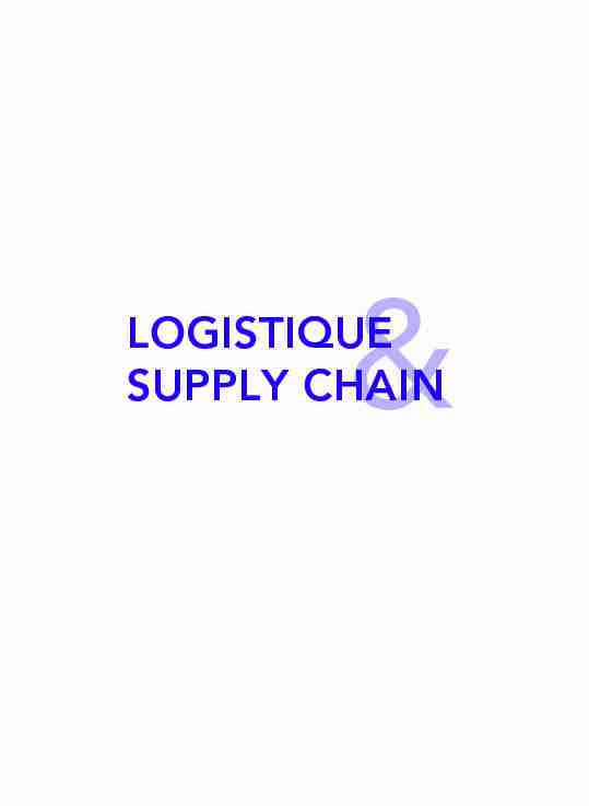 LOGISTIQUE SUPPLY CHAIN - Dunod