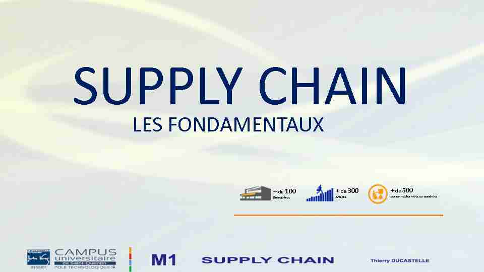 3-Supply Chain Management - Généralités Concepts-SEANCE 2