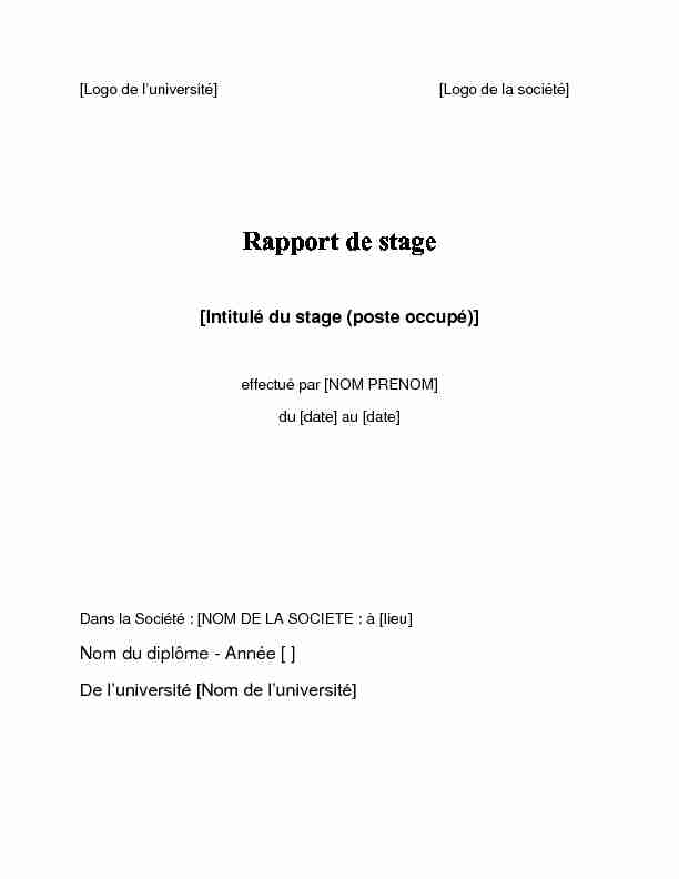 [PDF] Rapport de stage  Scribbr