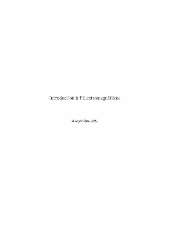 Introduction à lElectromagnétisme