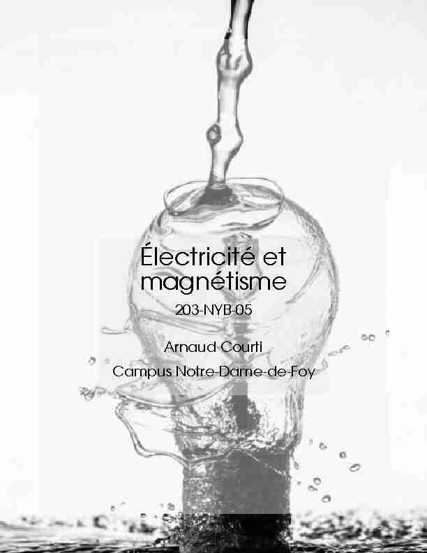 Solutionnaire - Cours dÉlectricité et magnétisme - 203-NYB-05