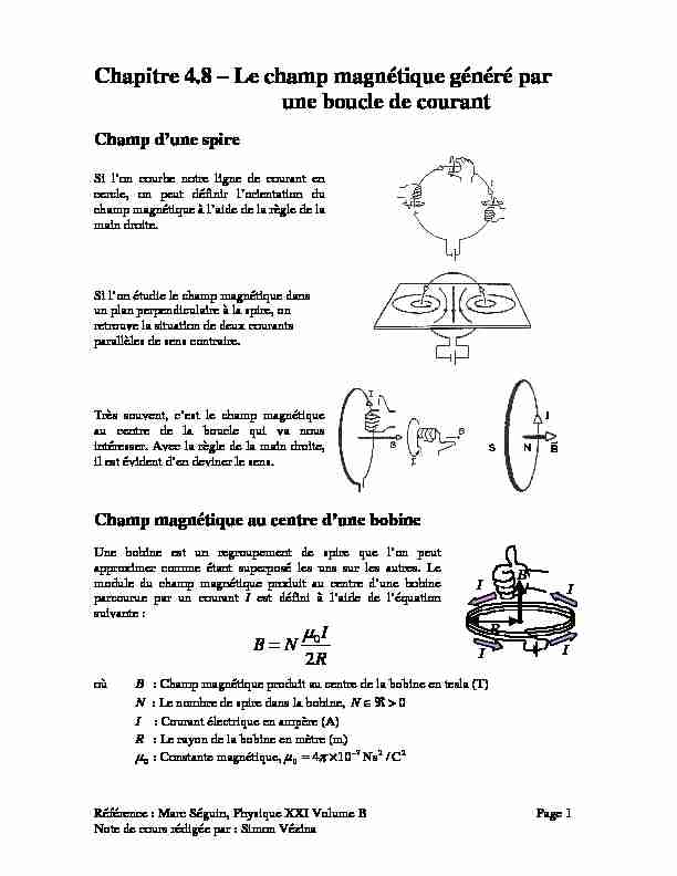 [PDF] Le champ magnétique généré par une boucle de courant - Physique