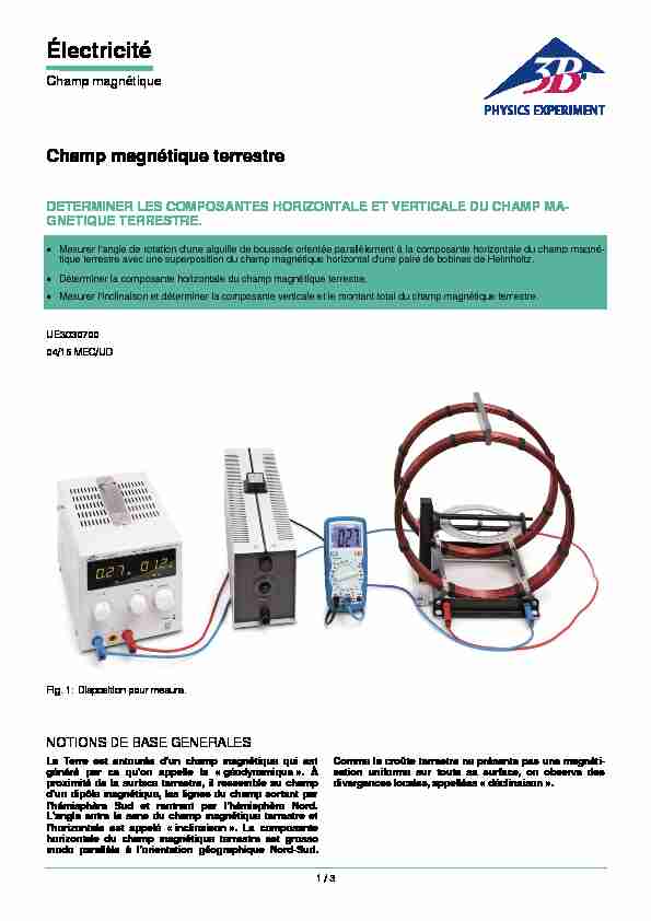 [PDF] Champ magnétique terrestre - 3B Scientific