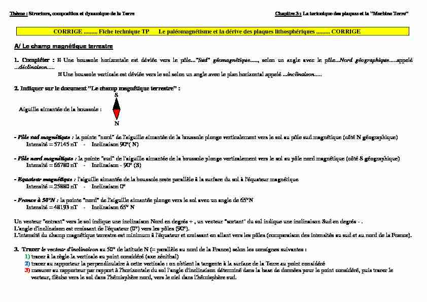 [PDF] Thme : Structure composition et dynamique de la Terre - Eduterre