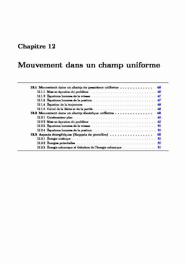 [PDF] Mouvement dans un champ uniforme - Lycée dAdultes