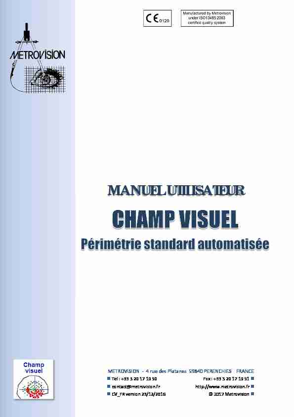 [PDF] Périmétrie standard automatisée sur le Vision Monitor - Metrovision