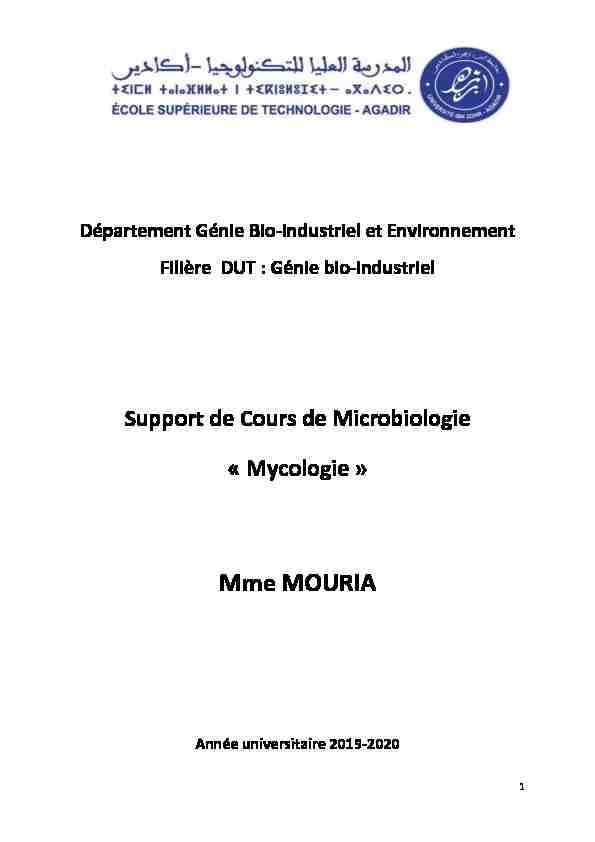 [PDF] Mycologie - Mme MOURIA