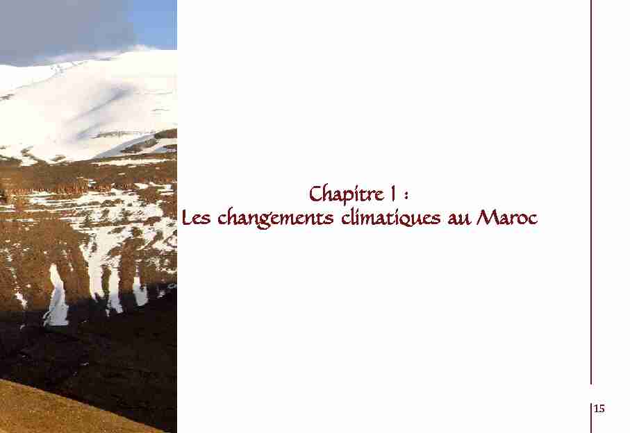 [PDF] Chapitre I : Les changements climatiques au Maroc - PreventionWeb