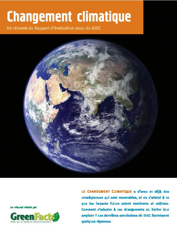[PDF] Changement climatique - GreenFacts