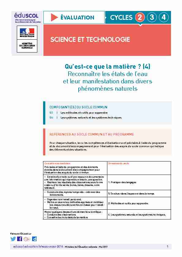 SCIENCE ET TECHNOLOGIE CYCLES 2 3 4
