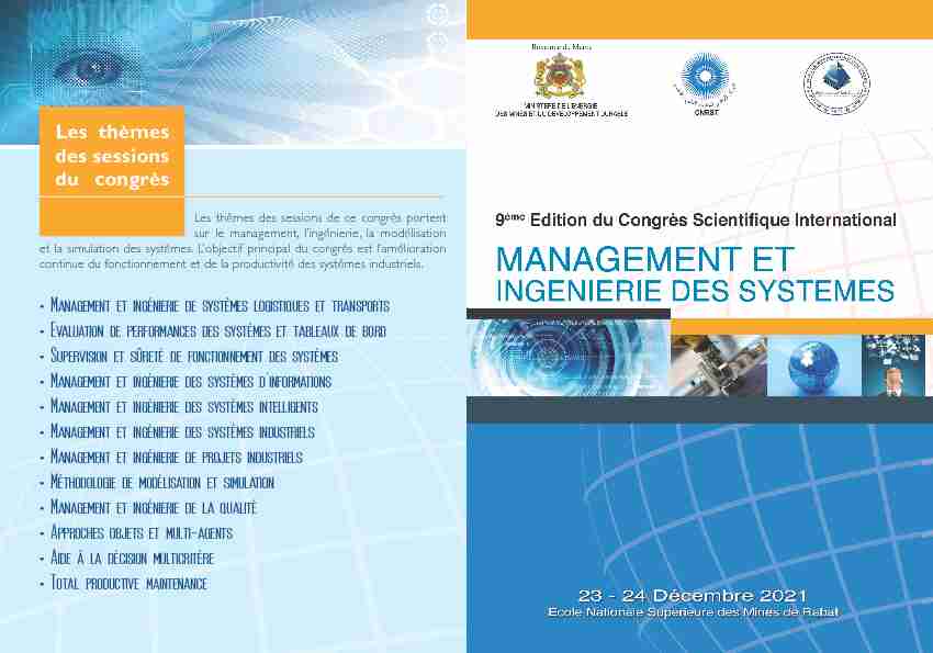 • Management et ingénierie de systèmes logistiques et transports