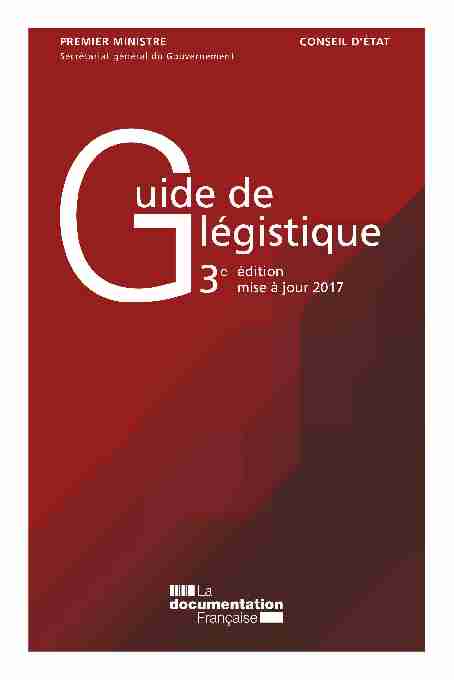 [PDF] Guide de légistique (3e édition, mise à jour 2017) - Légifrance