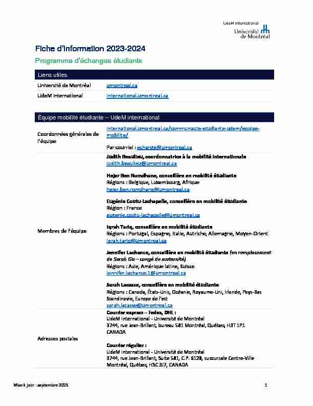 FICHE DINFORMATION 2022-2023 - Programme déchanges