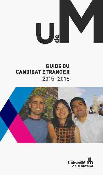 Guide du candidat étranger 2015-2016