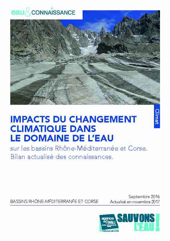 IMPACTS DU CHANGEMENT CLIMATIQUE DANS LE DOMAINE