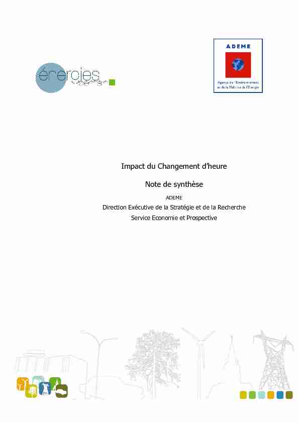 [PDF] Impact du Changement dheure Note de synthèse - ADEME Presse