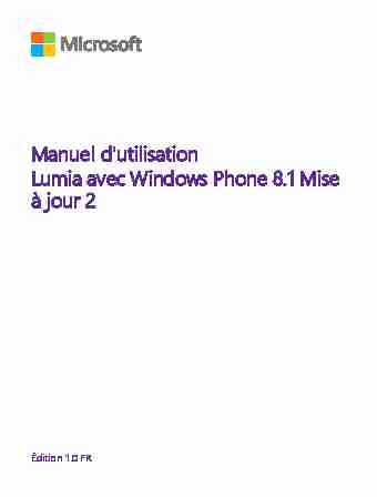 Manuel dutilisation Lumia avec Windows Phone 8.1 Mise à jour 2
