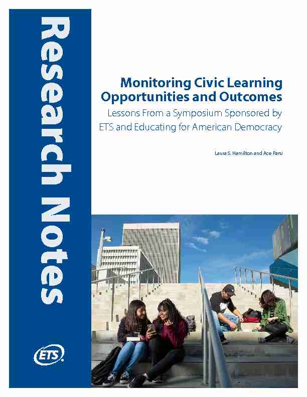 ETS Research Notes: Monitoring Civic Learning Opportunities and