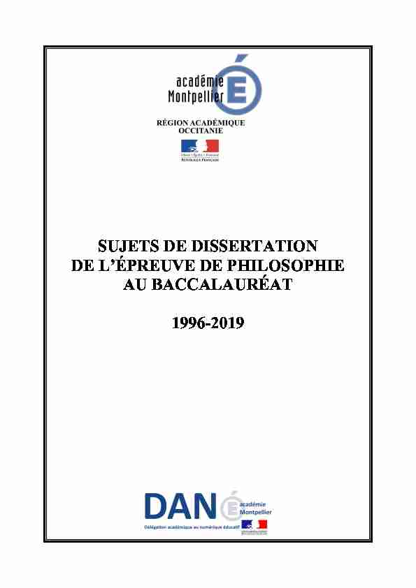 [PDF] Sujets de dissertation - Académie de Montpellier