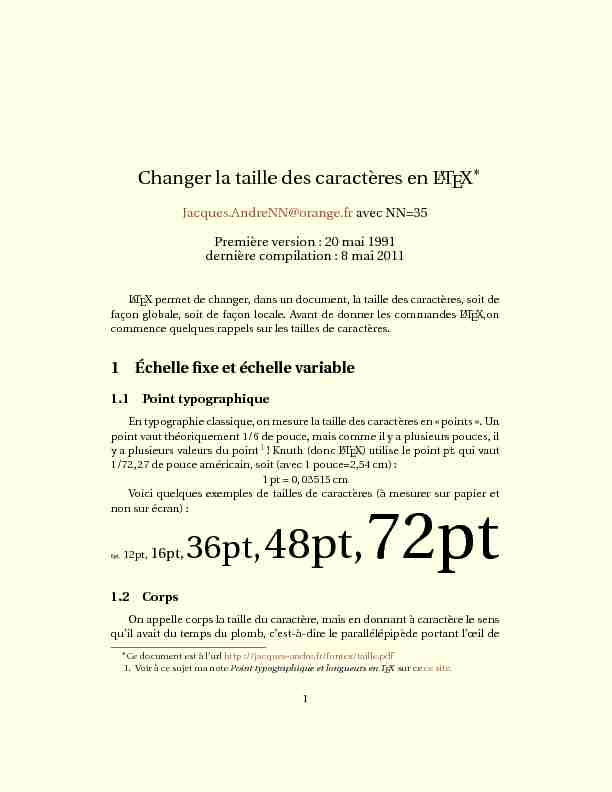 [PDF] Changer la taille des caractères en LATEX∗ - Typographie