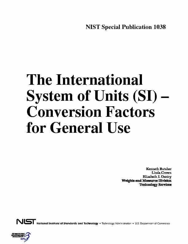 [PDF] The international system of units (SI) - conversion factors for general