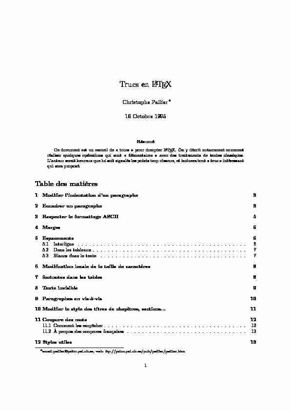 [PDF] Trucs en LATEX - Christophe Pallier
