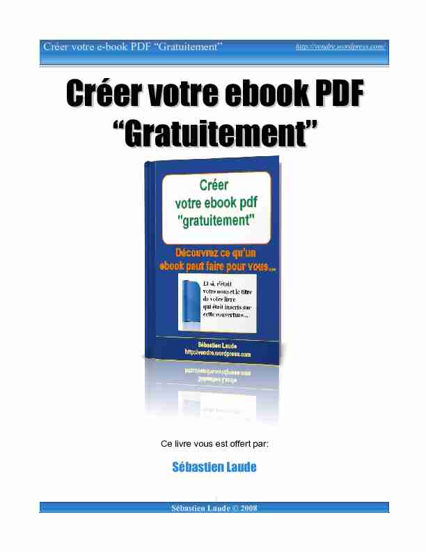 Créer votre ebook PDF “Gratuitement”
