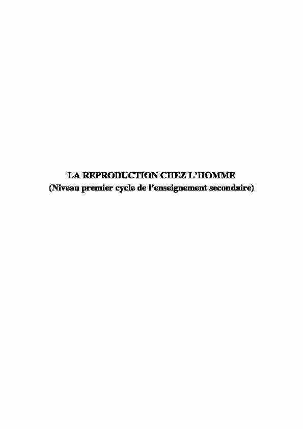 [PDF] LA REPRODUCTION CHEZ LHOMME (Niveau premier cycle de l