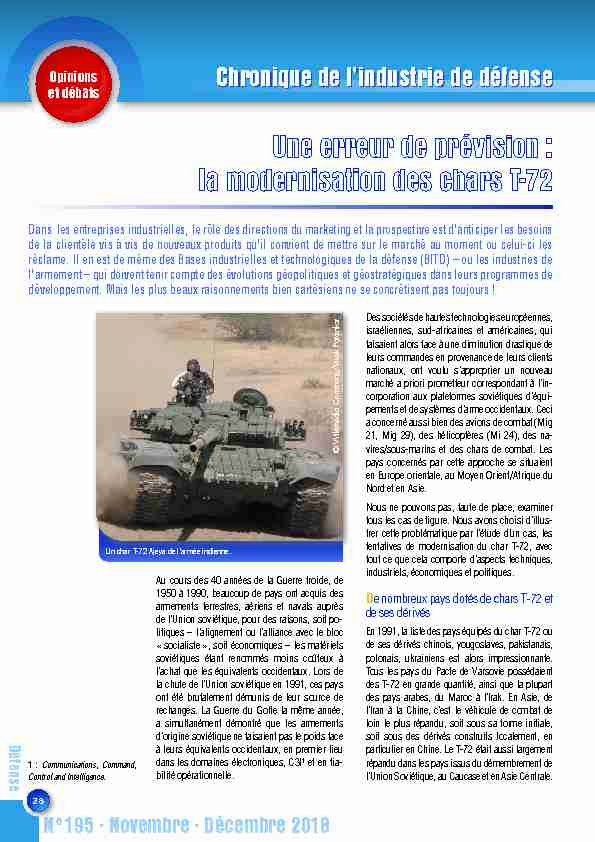 [PDF] 195-Une erreur de prévision : la modernisation des chars T-72 par