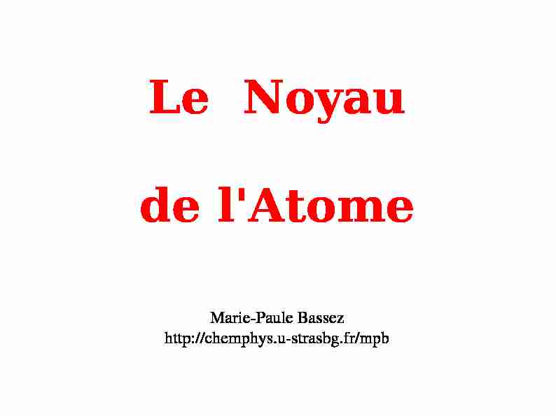 [PDF] Le noyau de latome