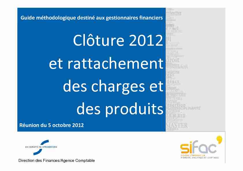 Rattachement des charges et des produits à lexercice 2012