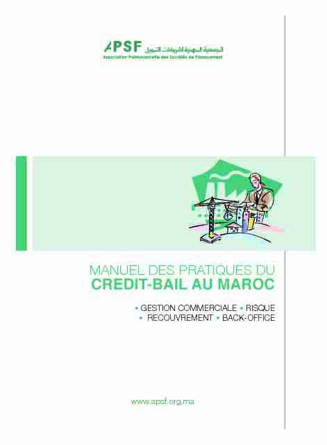 [PDF] Manuel des pratiques du crédit-bail au Maroc - Maghrebail