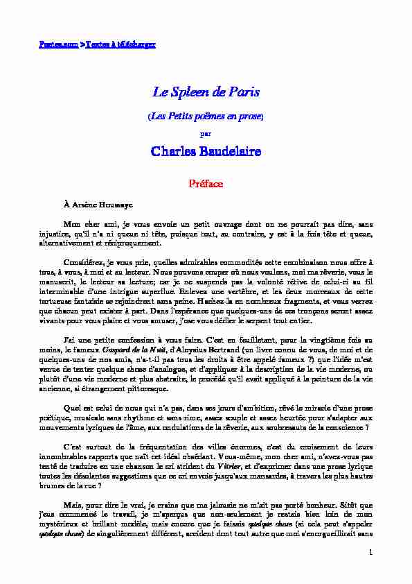 [PDF] Le Spleen de Paris - Poetescom