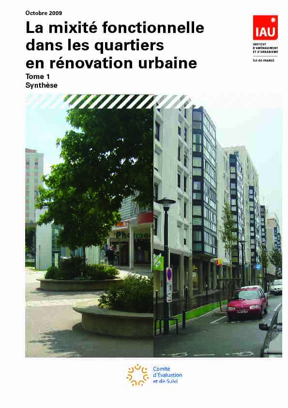 [PDF] La mixité fonctionnelle dans les quartiers en rénovation urbaine