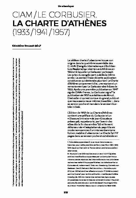 [PDF] CIAM / LE CORBUSIER LA CHARTE DATHÈNES (1933  - ORBi
